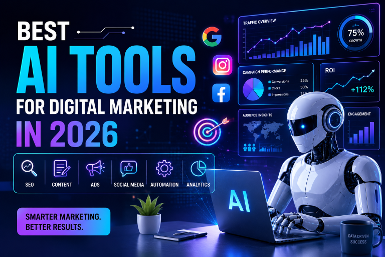 AI Tools, Digital Marketing, AI Marketing, SEO Tools, Marketing Automation, Artificial Intelligence, Social Media Marketing, Future Technology